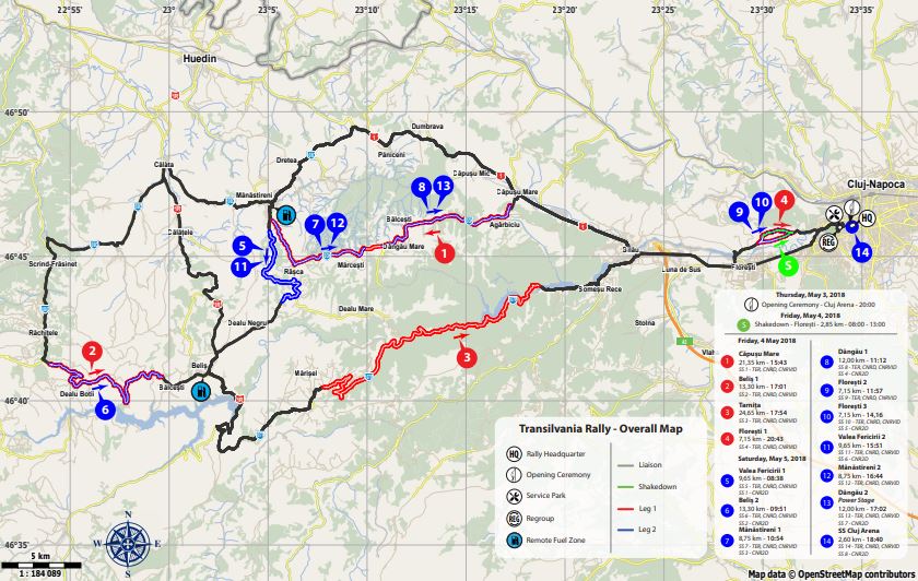 Transilvania Rally 2018 – Harta Generala, Program & Plan Orar (provizorii)